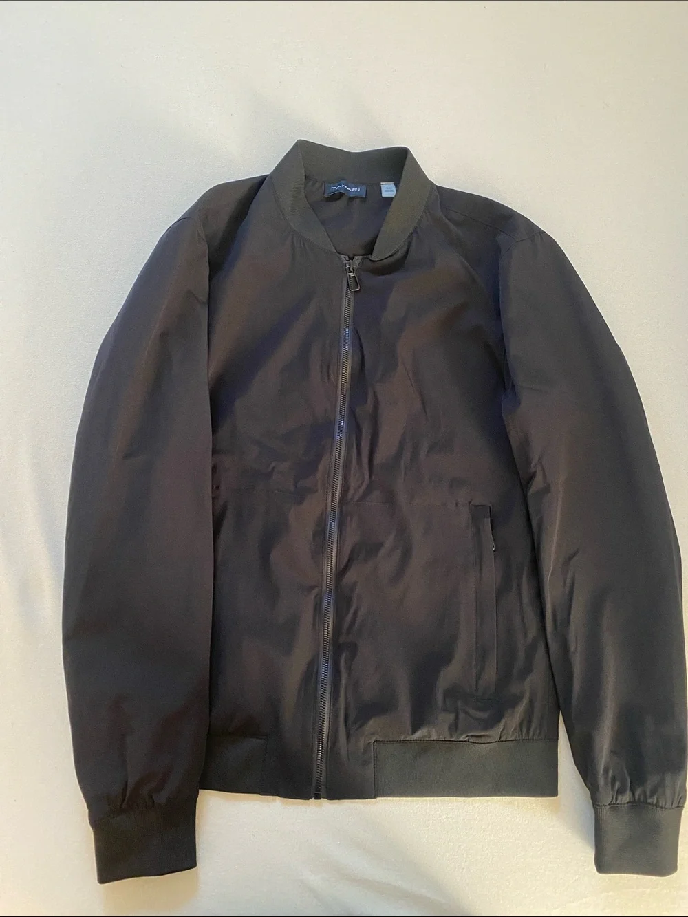 Tahari Black Men's Bomber Jacket with Zip
